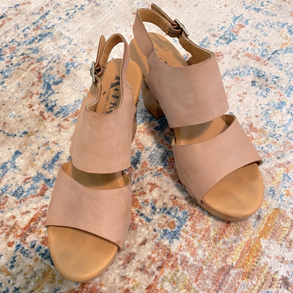 Kork-Ease Leather Clog Sandal Size 9